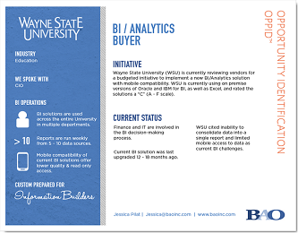 Wayne State University BI Buyer