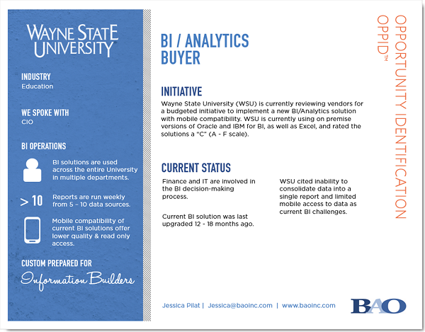 Wayne State University BI Buyer