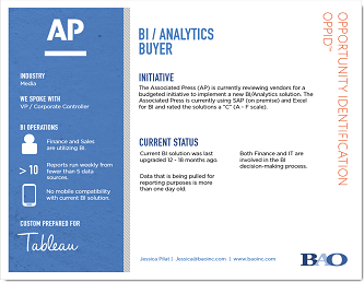 Associated Press BI Buyer for Tableau