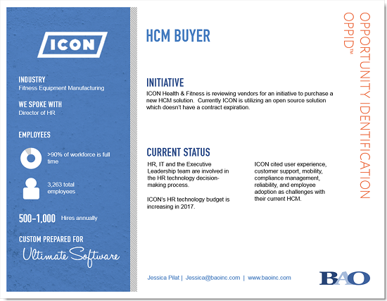 ICON Health and Fitness HCM Buyer