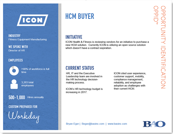 ICON Health and Fitness HCM Buyer