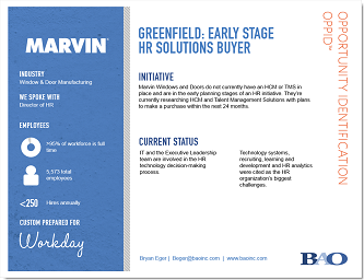 Marvin Windows and Doors Greenfield Early Stage HR Solutions Buyer